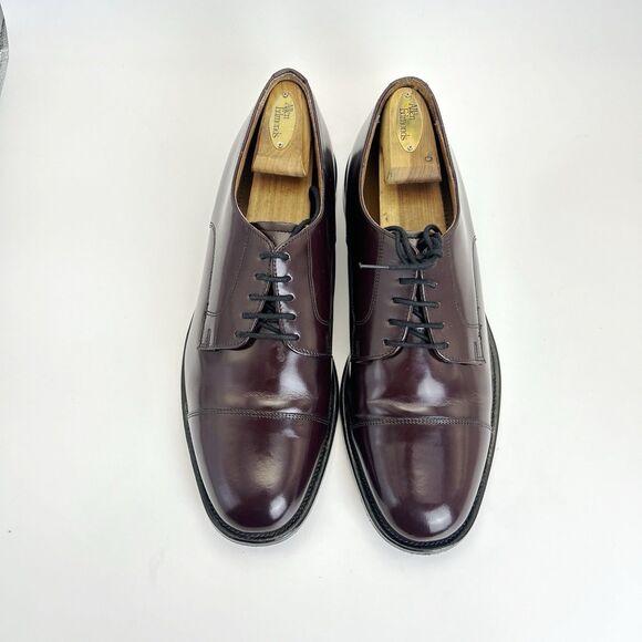 Bostonian Luxe Andover Shoes Mens Sz 11 Burgundy Leather Cap Toe Blucher Dress main image 5
